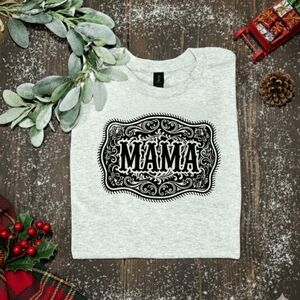 Mama Buckle shirt Western cute popular